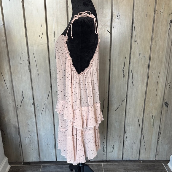 Free people intimately Light Pink Spotted Ruffle Slip Dress/tunic - Picture 4 of 6